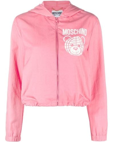 Moschino Cropped-Jacke mit Reißverschluss - Pink