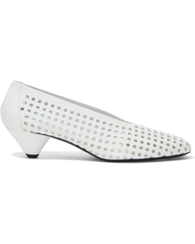 Proenza Schouler Perforated Cone 40mm レザーパンプス - ホワイト