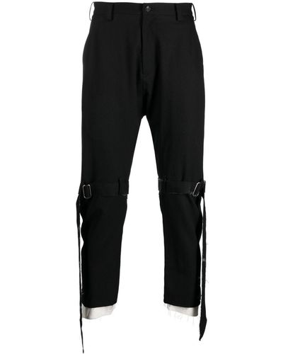 Sulvam Tied-detail Layered Wool Trousers - Black