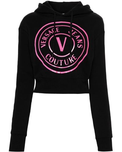 Versace Jeans Couture クロップド パーカー - ブラック