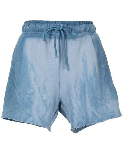 Cotton Citizen Faded Raw-cut Track Shorts - Blue