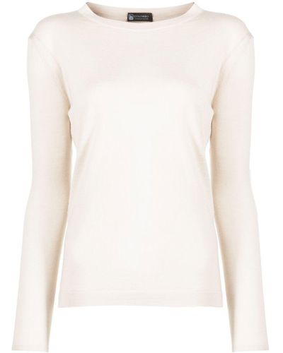 Colombo Semi-sheer Cashmere-silk Longsleeved Sweater - White