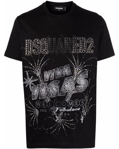 DSquared² T-shirt Las Vegas con stampa - Nero