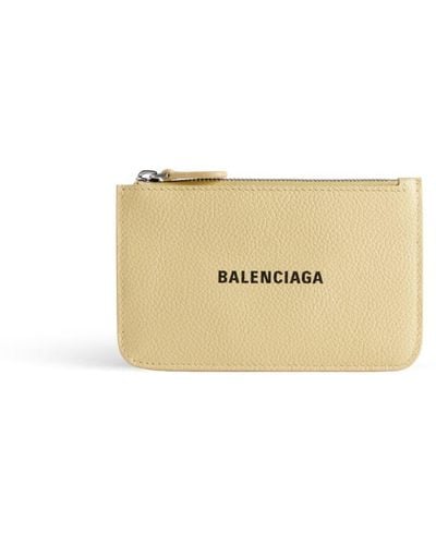 Balenciaga Logo-print Leather Wallet - Natural