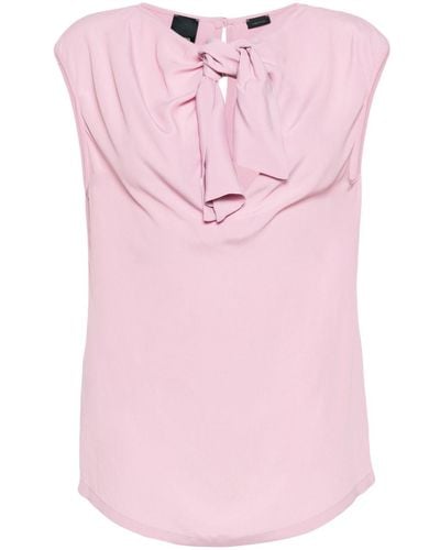 Pinko Knotted crepe blouse - Rosa