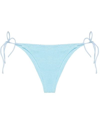 Mc2 Saint Barth Marielle Textured-finish Bikini Bottoms - Blue
