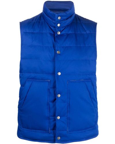 Kiton Button-up Padded Gilet - Blue