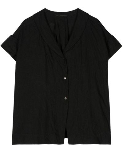 Forme D'expression Shawl-collar Linen Shirt - Black