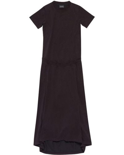 Balenciaga Patched T-shirt Dress - Black