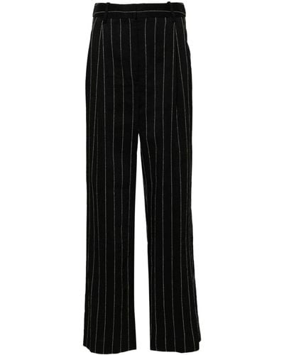 Loulou Studio Enyo Striped Wide-leg Trousers - ブラック