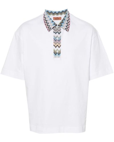Missoni Poloshirt mit Zickzackmuster - Weiß
