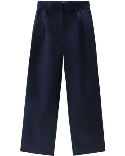 Woolrich Wide-leg Cotton Trousers - Blue