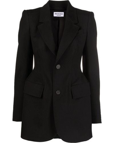 Balenciaga アワーグラス シングルジャケット - ブラック