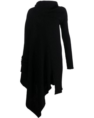 Marques'Almeida Asymmetric-design Ribbed-knit Dress - Black