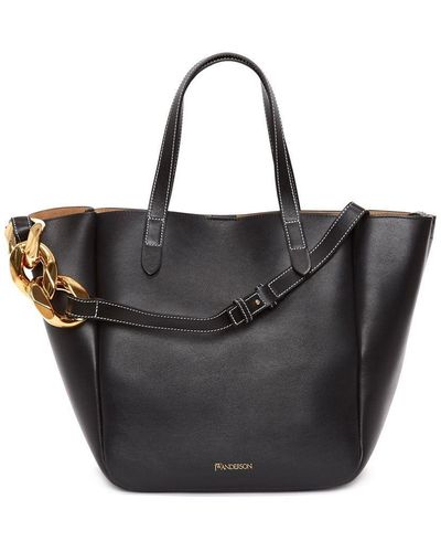 JW Anderson Leren Shopper - Zwart