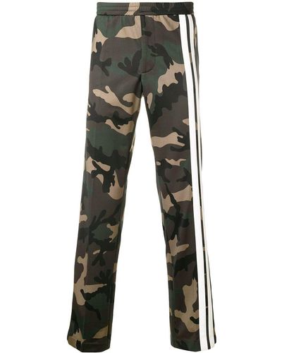 Valentino Garavani Camouflage Track Pants With Contrasting Side Bands - Grijs