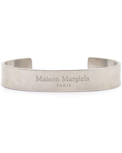 Maison Margiela Logo-engraved Cuff Bracelet - White