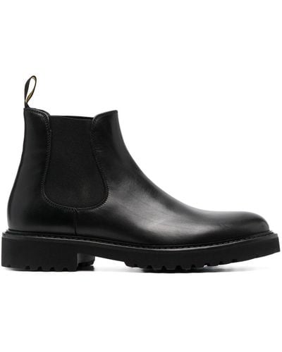 Doucal's Almond-toe 40mm Leather Ankle-boots - Black