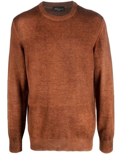 Roberto Collina Long-sleeve Crew-neck Sweater - Brown