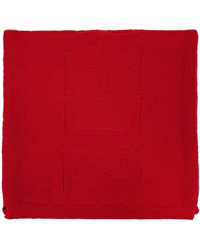 DSquared² Intarsia-knit Wool Scarf - Red