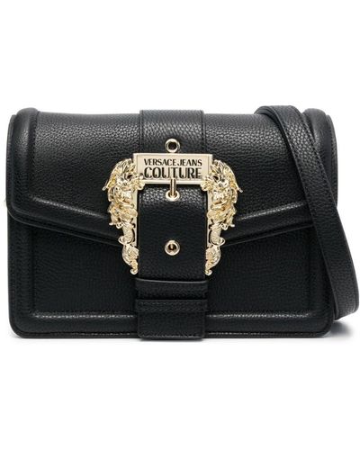 Versace Baroque-buckle Satchel Bag - Black