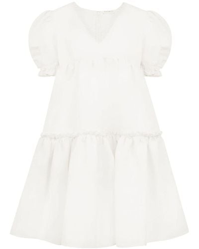 Nina Ricci Ruffled Taffeta Minidress - White