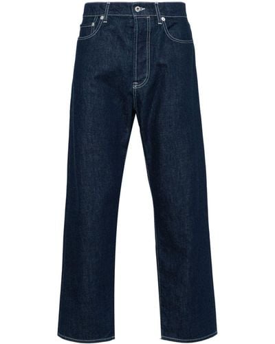 KENZO Asagao Mid-rise Straight-leg Jeans - Blue