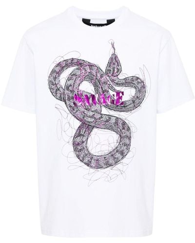 Just Cavalli T-shirt Met Slangenprint - Wit
