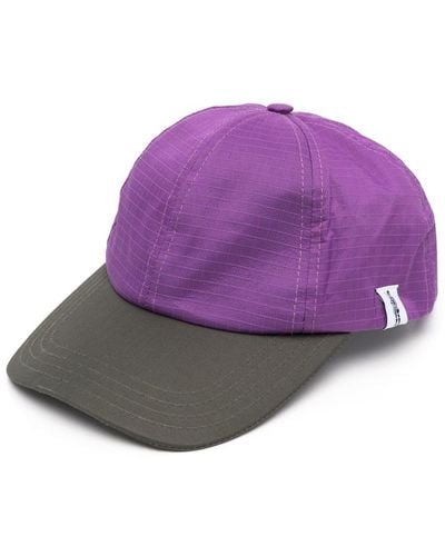 Mackintosh Tipping Panelled Raintec Baseball Cap - Purple