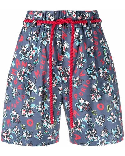 Emporio Armani Pantalones cortos Mare con estampado floral - Azul