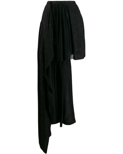Preen By Thornton Bregazzi Asymmetric Jacquard Skirt - Black