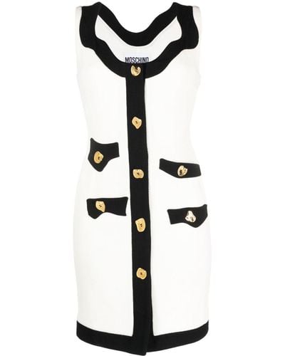 Moschino Robe courte à design sans manches - Blanc