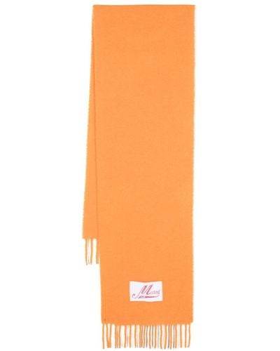 Marni Écharpe en laine d'alpaga mélangée à applique logo - Orange