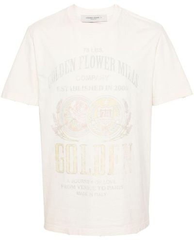 Golden Goose T-Shirt mit grafischem Print - Weiß
