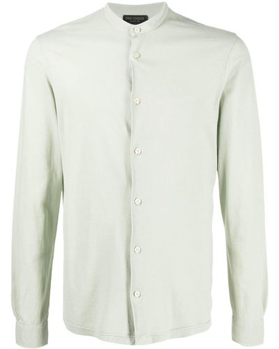Dell'Oglio Collarless Cotton Shirt - Green