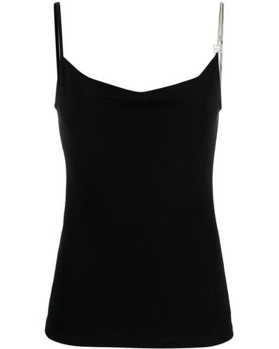 Givenchy 4g Plaque-detailed Spaghetti Tank Top - Black