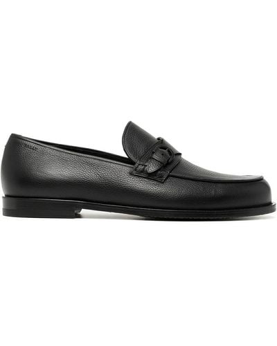 Bally Leather Buckle-strap Loafers - Black