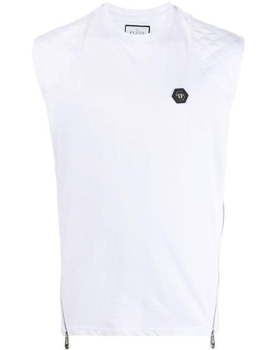 Philipp Plein Top Hexagon acolchado - Blanco