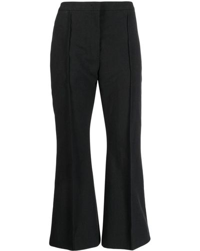 Jil Sander Tailored Cropped Cotton Pants - Black