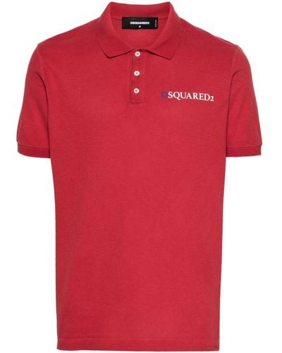 DSquared² Piqué Cotton Polo Shirt - Red