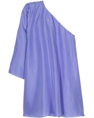 Forte Forte Asymmetric Silk Mini Dress - Blue