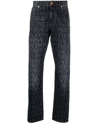 Versace Allover straight-leg jeans - Blau