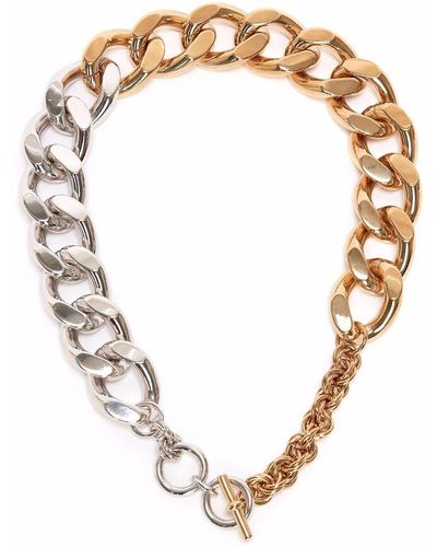 JW Anderson Gold-tone And Silver-tone Chain Necklace - Natural