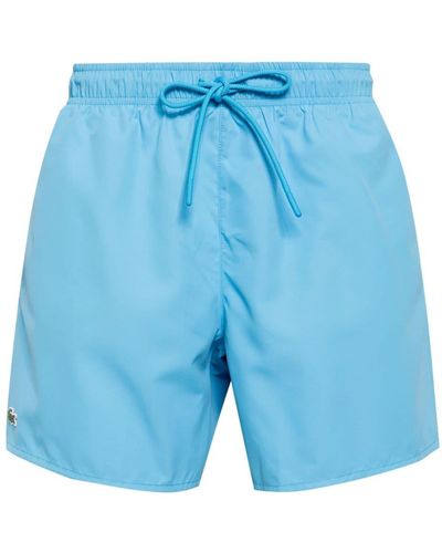 Lacoste Logo-embroidered Swim Shorts - Blue