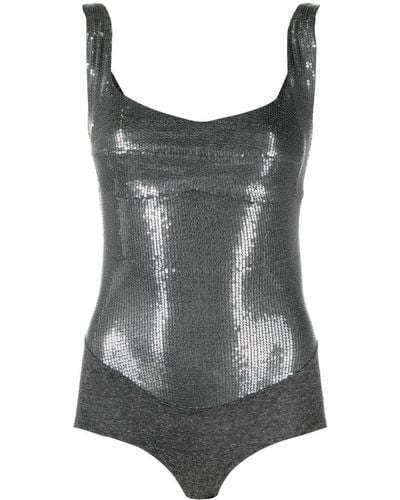 Atu Body Couture Sequinned Sleeveless Top - Gray
