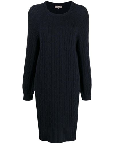 N.Peal Cashmere Pullover mit Zopfmuster - Blau