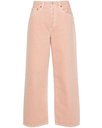 Agolde Halbhohe Slung Jeans mit geradem Bein - Pink