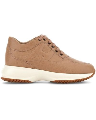 Hogan Interactive Leather Low-top Trainers - Brown