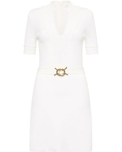Rebecca Vallance Lela Belted Knitted Minidress - White