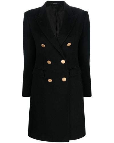 Tagliatore Double-breasted Cashmere Coat - Black